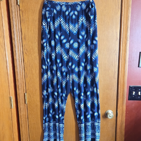 Denim 24/7 Pants - Blue Patterned Womens Dress Pants